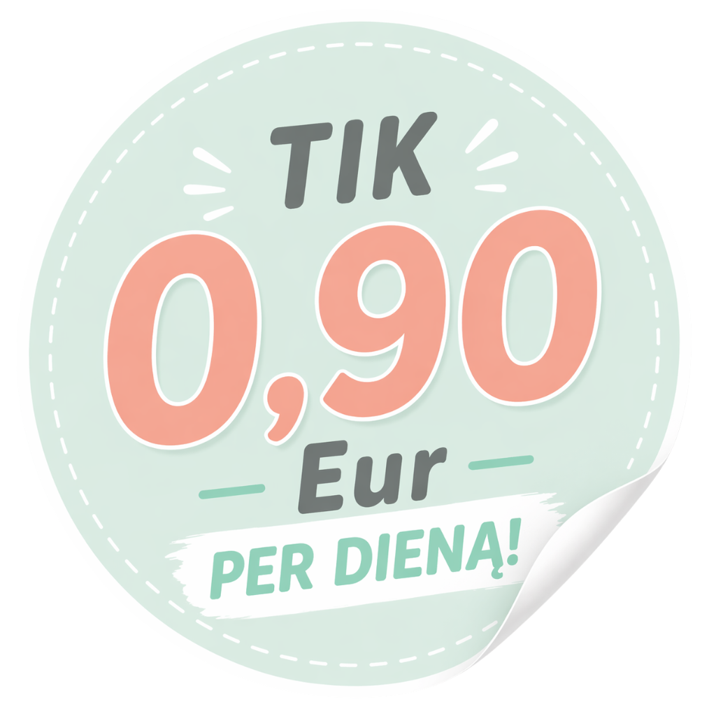 Koralo Vanduo geriamo vandens filtravimo sistema kainuoja tik 0,90 eur per dieną